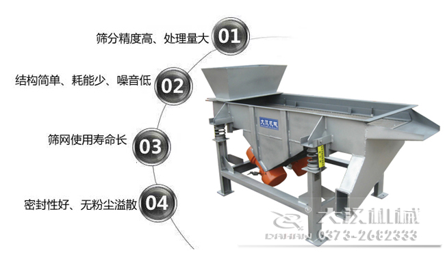 1，處理量大，篩分精度高。2，結(jié)構(gòu)簡單，耗能少，噪音低。3，篩網(wǎng)使用壽命長。4，密封性好，無粉塵溢散。